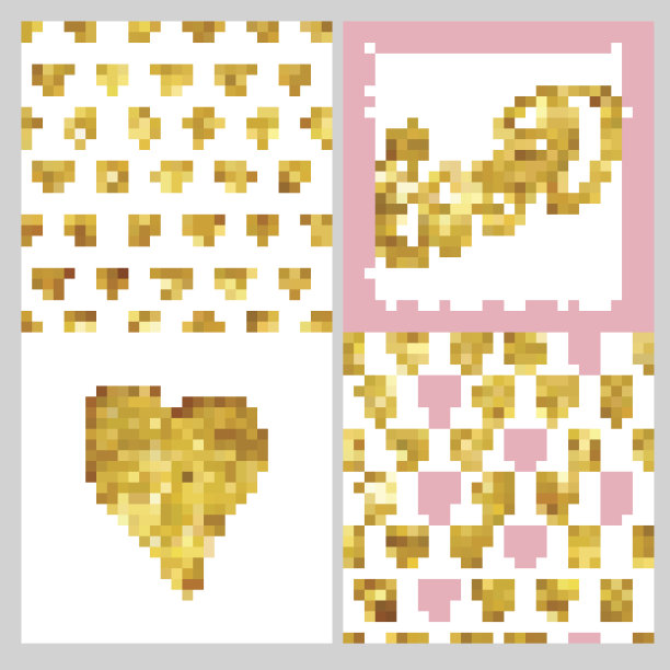 一套卡模板与黄金无缝模式。图片下载