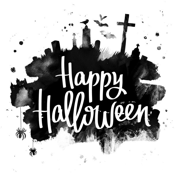 万圣节快乐。趋势书法图片下载