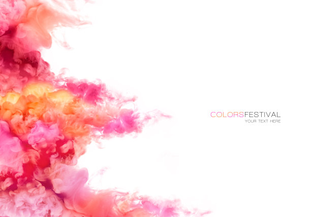 水中墨的彩虹。色彩爆炸。颜料纹理素材图片