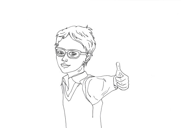 可爱的微笑小男孩竖起大拇指。图片下载