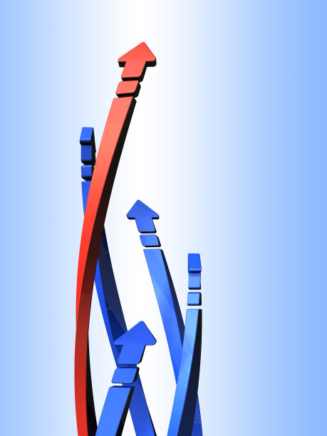 5支上升的箭缠绕在一个螺旋。图片下载