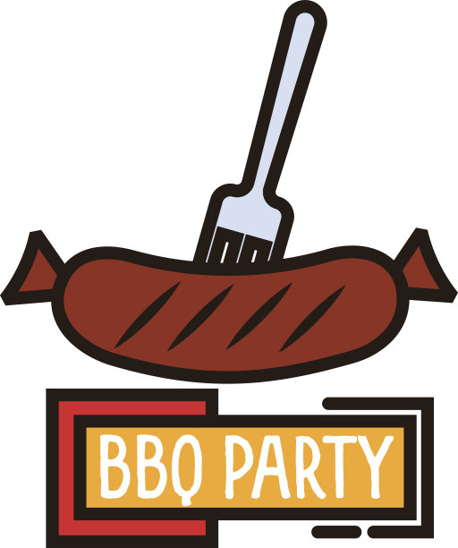 烤香肠上的烤肉叉细线象征图片下载