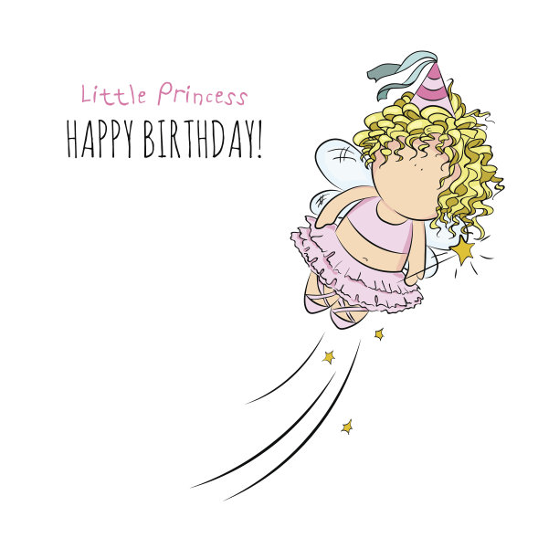 矢量插图的精灵与魔法棒。祝贺卡。图片下载