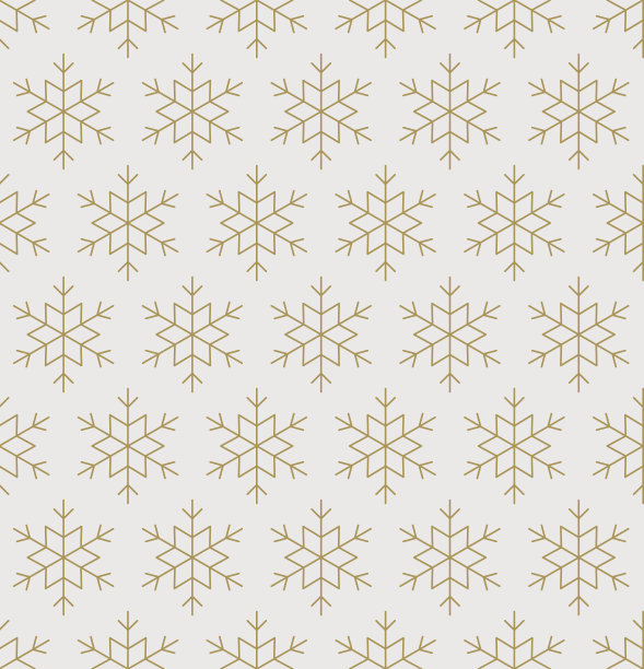 金色线条雪花无缝图案素材图片