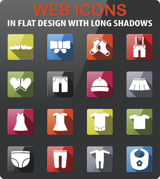 婴儿服装图标套装图片下载