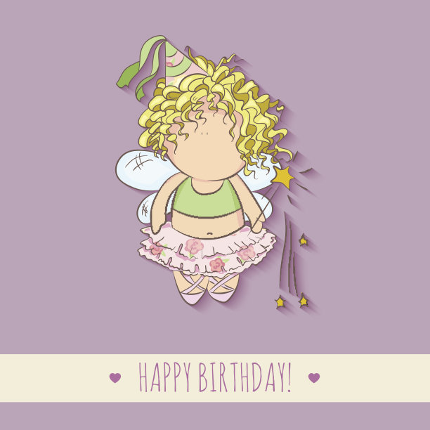 矢量插图的精灵与魔法棒。祝贺卡。图片下载