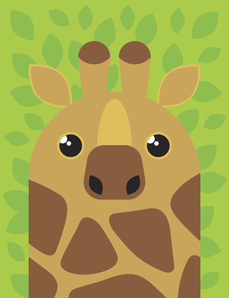 可爱的长颈鹿字符图片下载