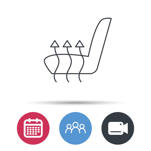 加热座椅图标。温暖autoarmchair迹象。图片下载