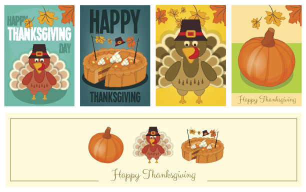 感恩节卡片组图片下载