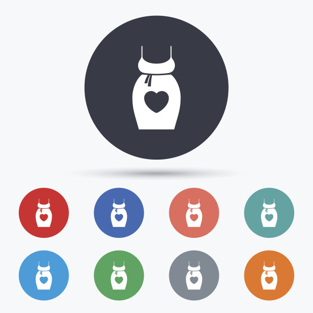 孕妇连衣裙标志图标，母性象征图片下载