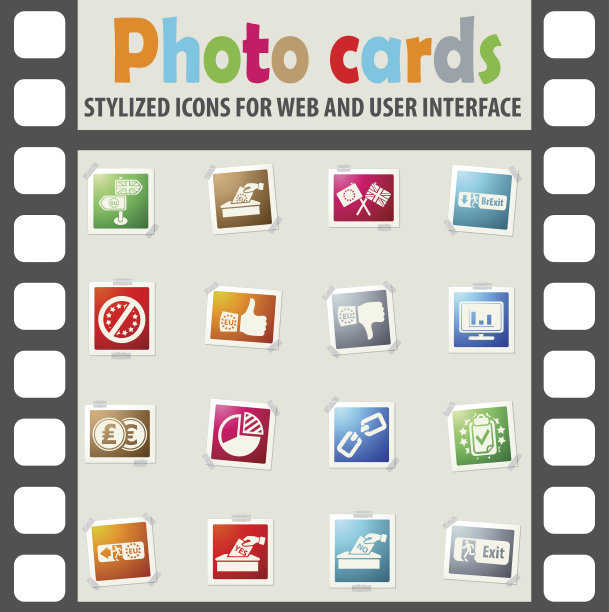 英国脱欧公投概念图标图片下载