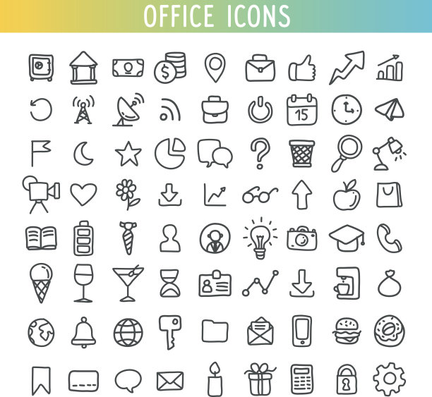 矢量涂鸦图标的web图片下载