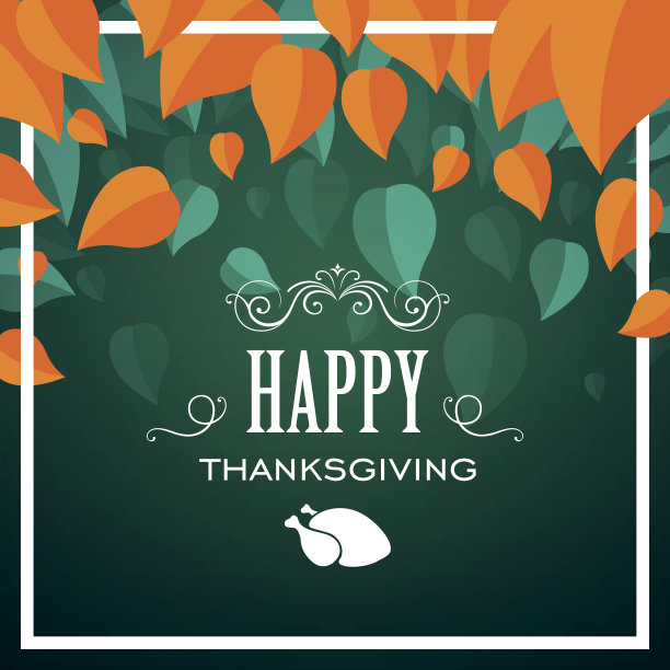 向量感恩节背景与秋叶图片下载