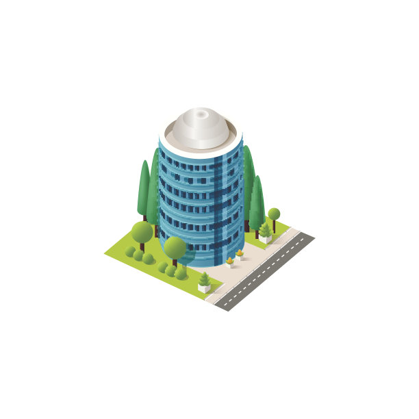 矢量等距多层建筑图片下载