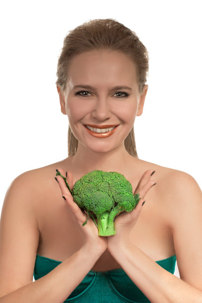 有花椰菜的女人图片下载