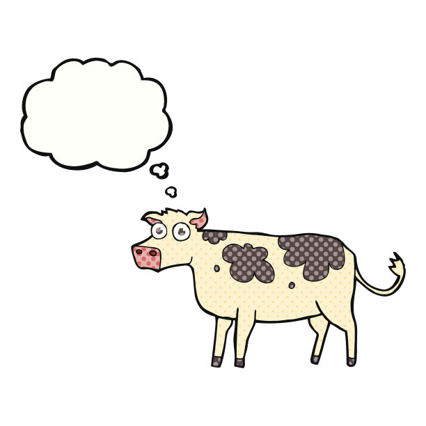 思想泡泡卡通牛图片下载