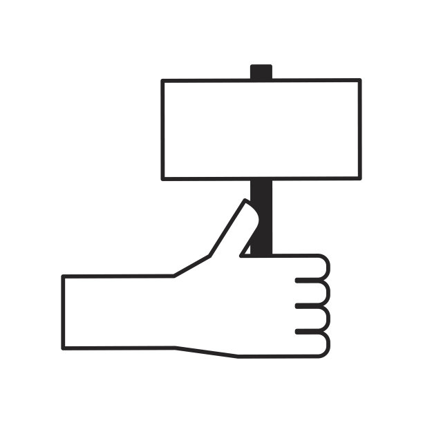 手人类与标签剪影图标图片下载