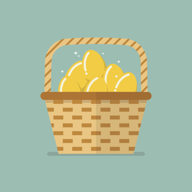 柳条篮子里的金蛋图片下载
