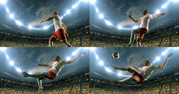 足球运动员做了戏剧性的比赛图片下载