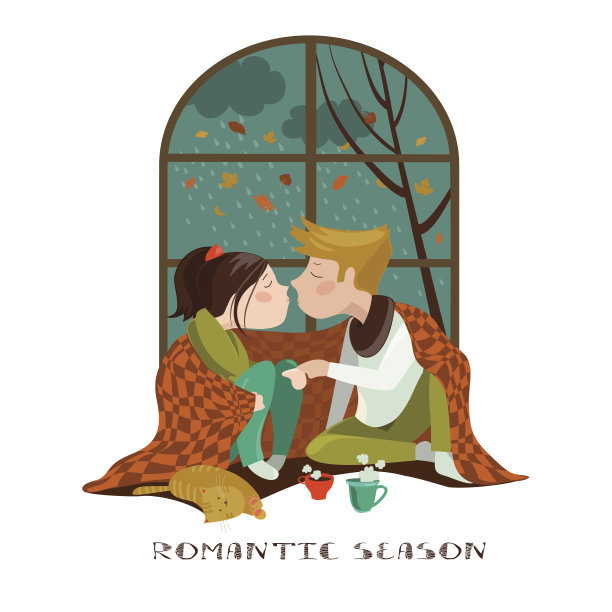 年轻夫妇亲吻图片下载