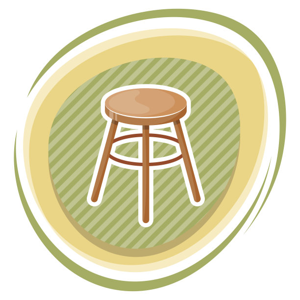 椅子矢量彩色图标图片下载