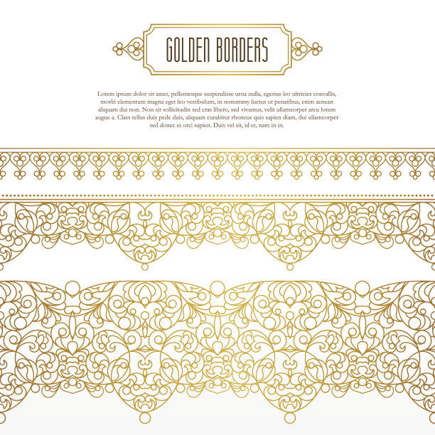 向量金色的边界在东方风格。图片下载