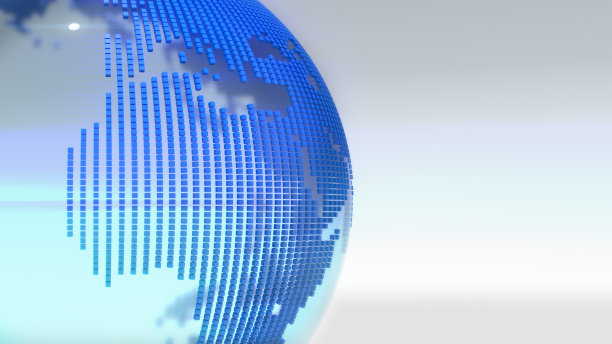 水晶清晰的世界地图。3d渲染。图片下载