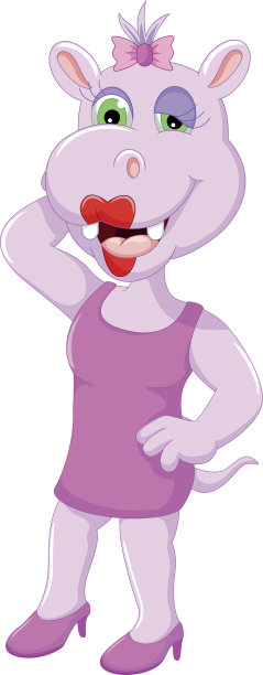 可爱的河马卡通造型图片下载