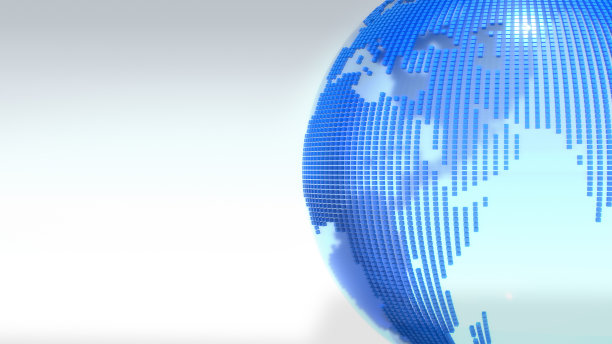 水晶清晰的世界地图。3d渲染。图片下载