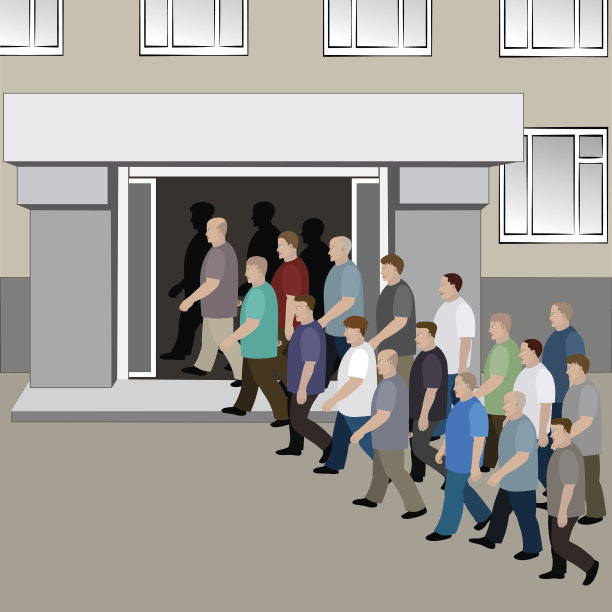 那一群男人正走进大门图片下载