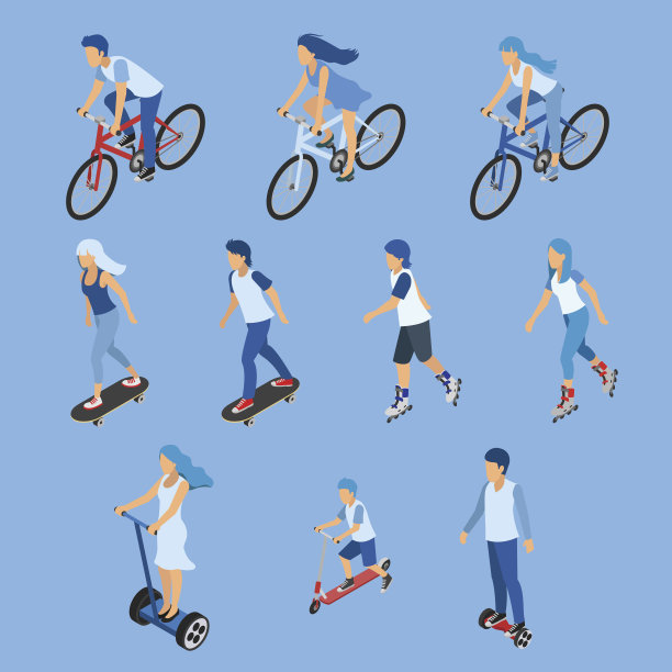 男孩，女孩和孩子骑自行车图片下载