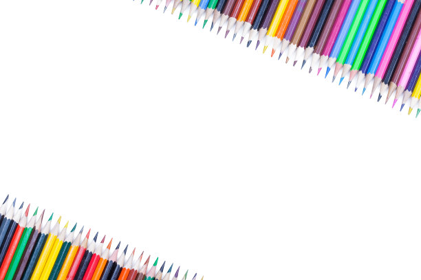 蜡笔在白色背景孤立复制空间的照片图片下载