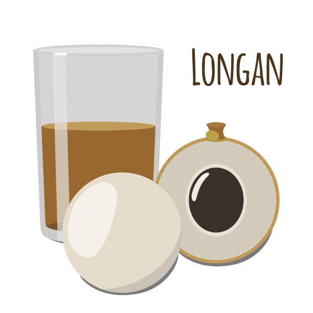 龙眼异国情调的水果。热带维生素甜点。平的风格。有机营养图片下载