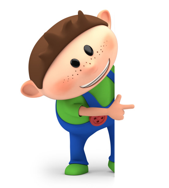 男孩指着图片下载