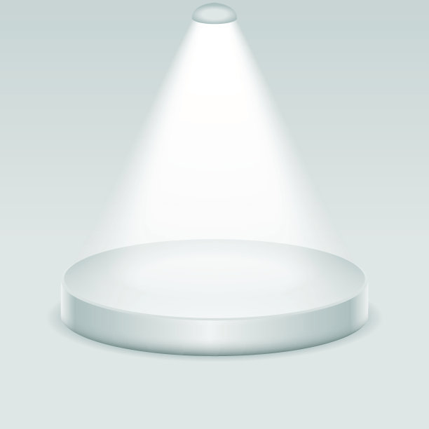 颁奖典礼舞台灯光三维逼真设计矢量插图图片下载