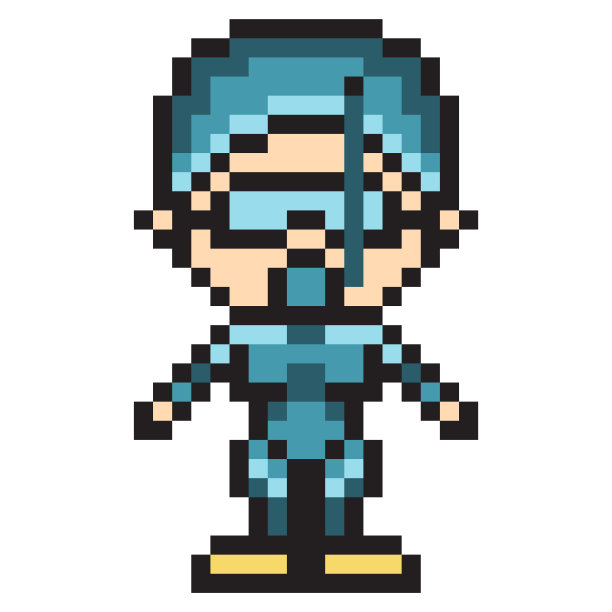 插图设计像素艺术潜水图片下载