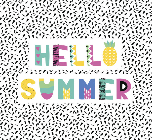 夏日风格手绘短语图片下载