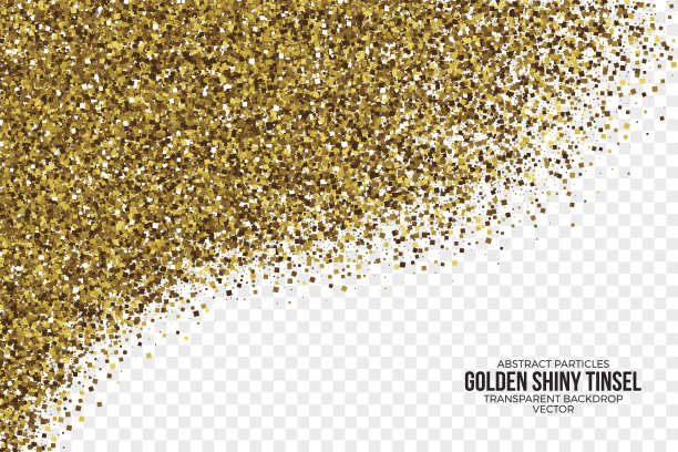 金色闪亮的金箔方块粒子矢量背景图片下载