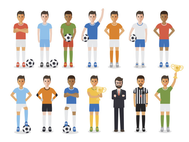 足球运动员，足球运动运动员的角色图片下载