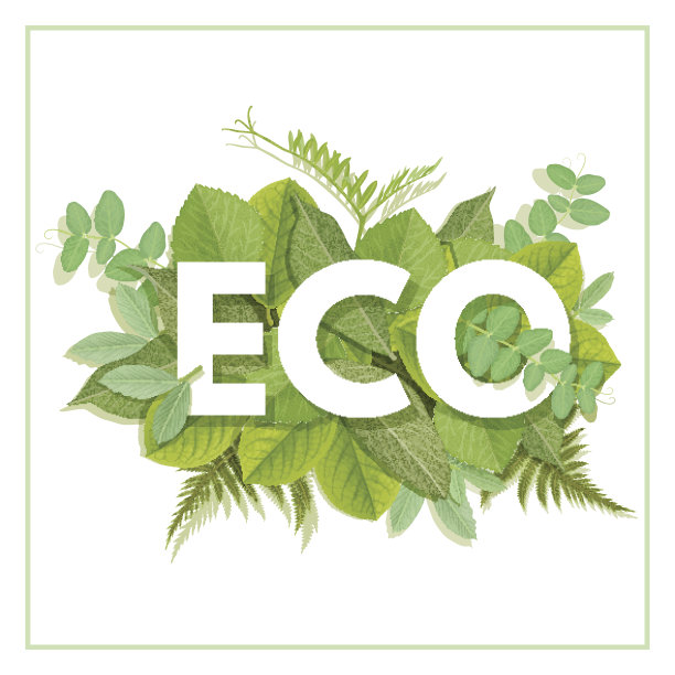 带叶子的ECO信件图片下载
