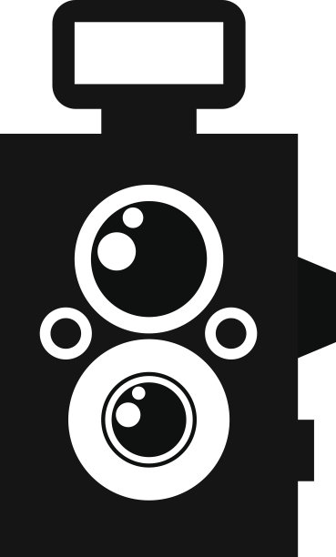 黑色平面照片相机图标图片下载