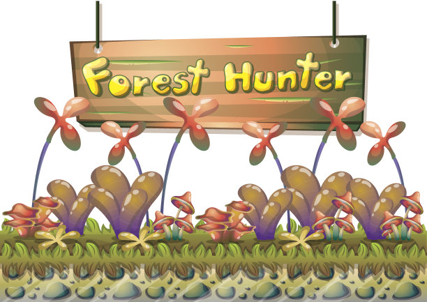 卡通向量自然景观背景与分离的层图片下载