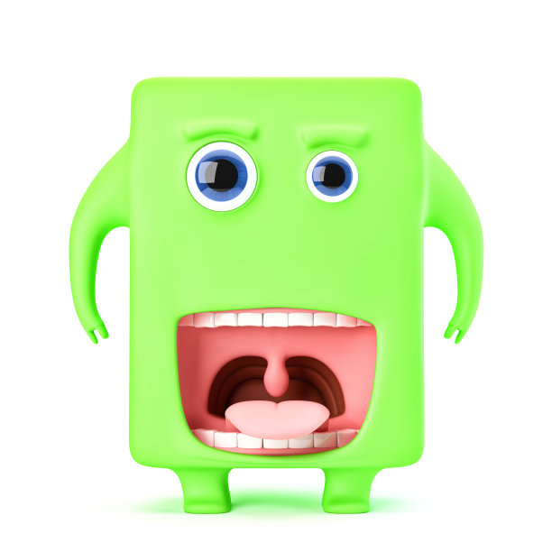 可爱的绿色怪物图片下载