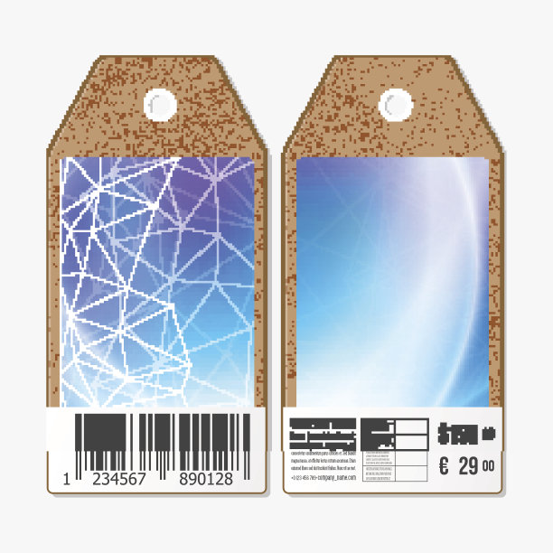 双面标签，带条形码的硬纸板销售标签。分子图片下载