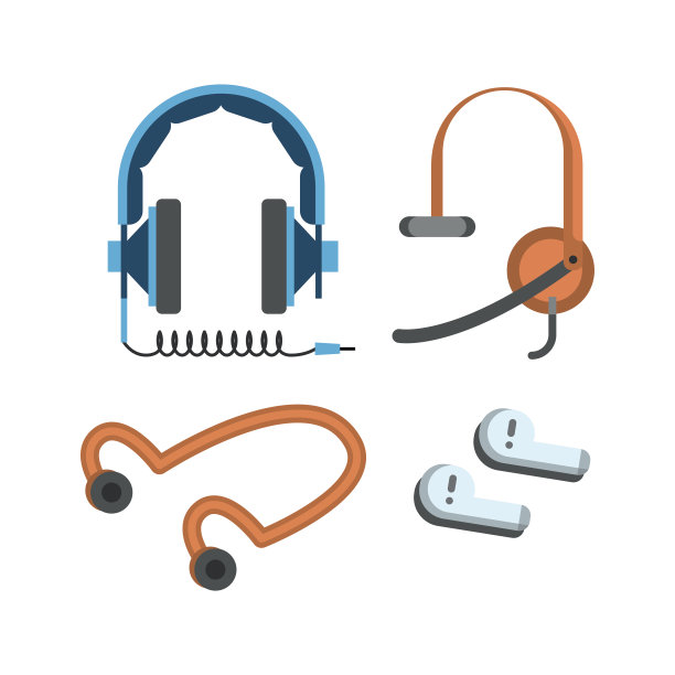 耳机向量集。图片下载