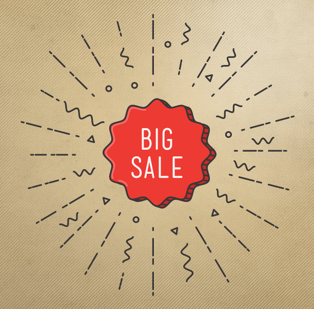 大减价闪亮的横幅，彩色的背景平风格图片下载