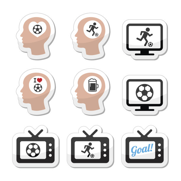 热爱足球或足球图标的男人图片下载