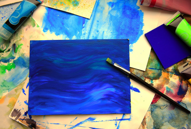 画笔和艺术绘画的特写图片下载