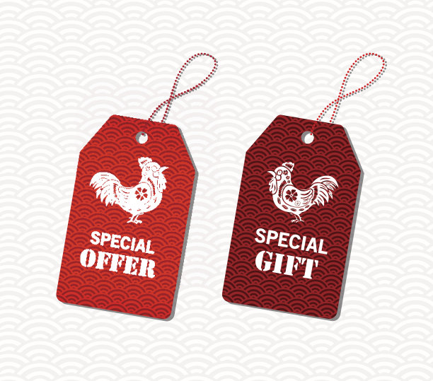 中国新年设计元素。出售中文标签图片下载