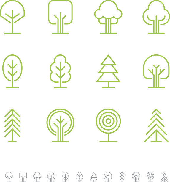 线性树图标集图片下载